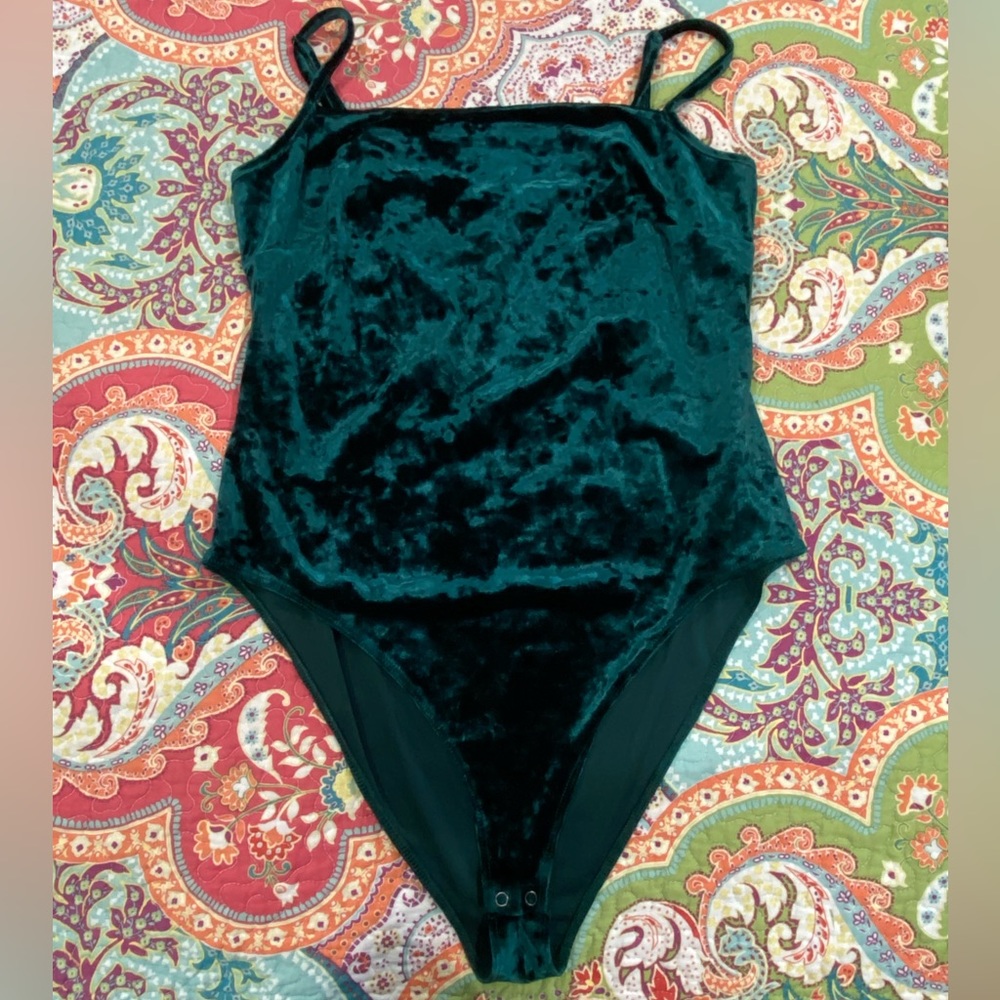 Green Velvet Body Suit